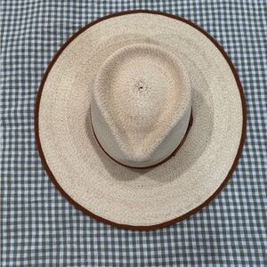 Brixton Natural Straw Hat with Brown Edge